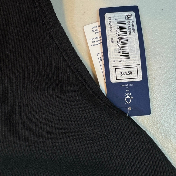 Lot of 2 - GAP BODY Cotton Rib Racerback Bralette Black Size Medium - Picture 3 of 7